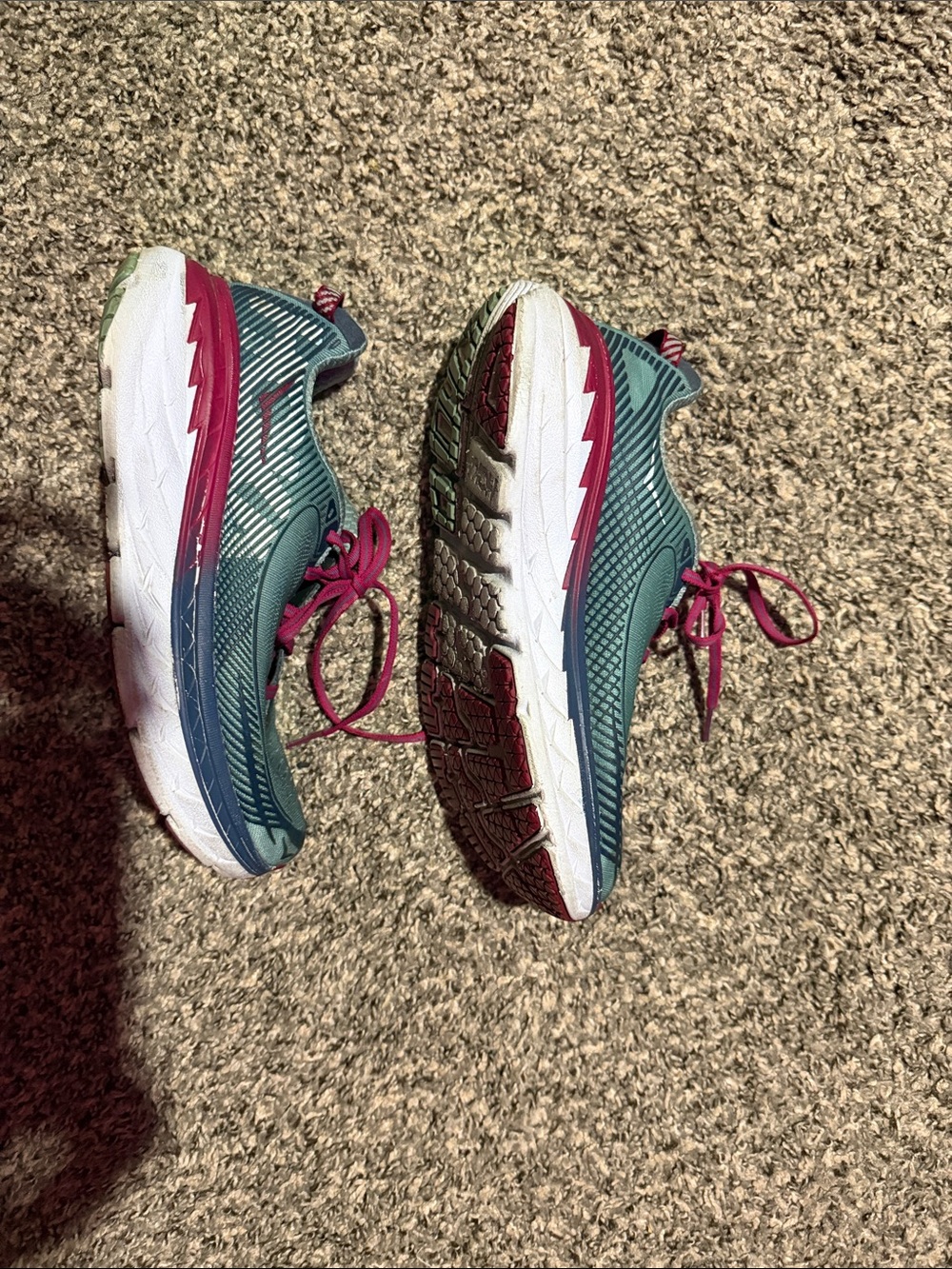 Hoka One One Teal and Pink Women's Running Shoes